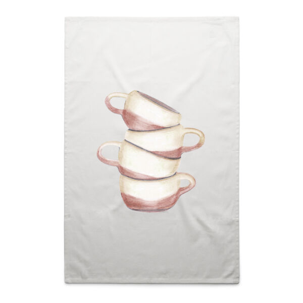 Stack of cups Tea Towel - AS Colour 100% Cotton Twill Tea Towel Thumbnail